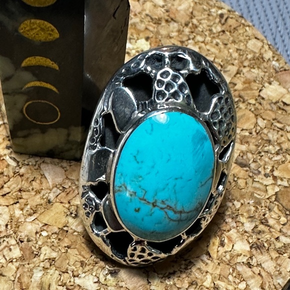 Turquoise ring, Sterling silver - Picture 5 of 9